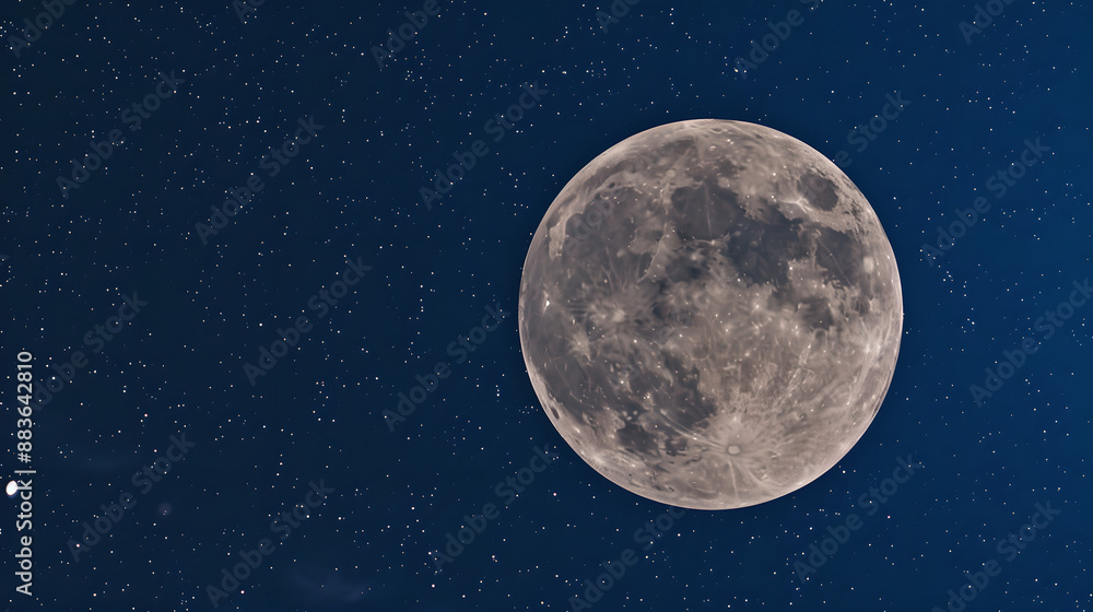 Obraz premium Full Moon in Starry Night Sky