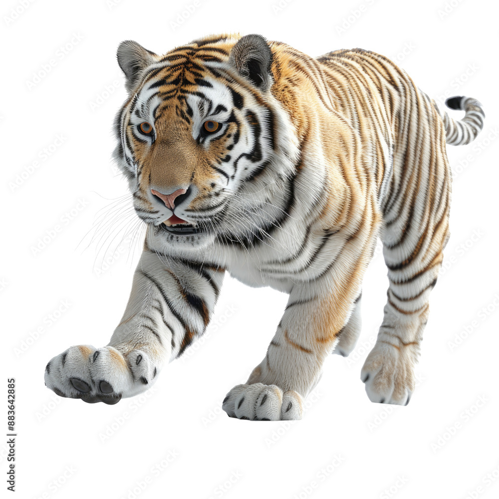 Fototapeta premium A Tiger isolated on a transparent background for web, banner, wallpaper