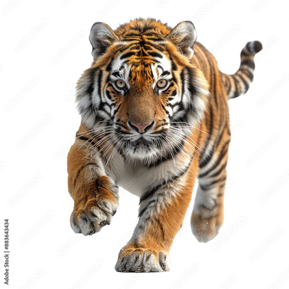 A Tiger isolated on a transparent background for web, banner, wallpaper A Tiger isolated on a transparent background for web, banner, wallpaper