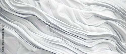 Abstract White Silk Fabric Waves Texture Background