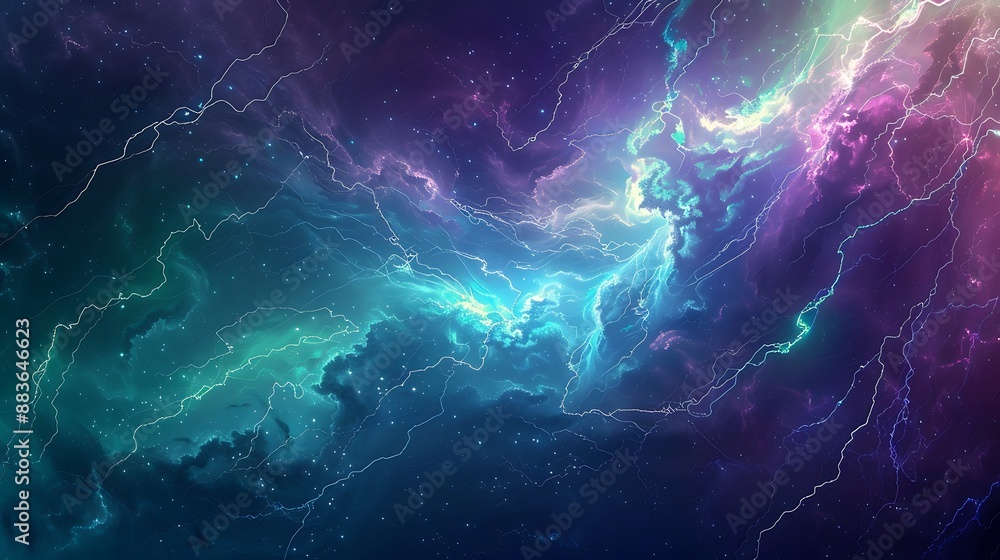 Electric currents illuminate a colorful nebula in deep space Electric currents illuminate a colorful nebula in deep space