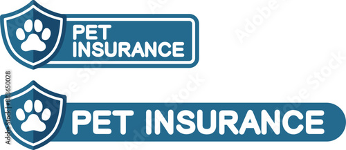 ペット保険の見出しアイコン（Pets insurance concept. dog paw print icon）