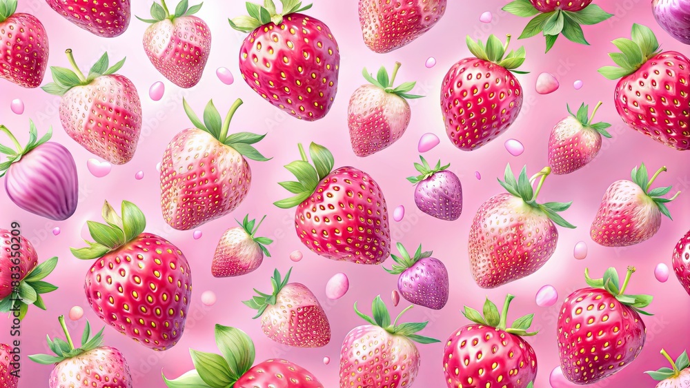 Hyper-Realistic Strawberry Delight Pink 775 HD Wallpaper, Larme Kei Style with Light Violet Tones Hyper-Realistic Strawberry Delight Pink 775 HD Wallpaper, Larme Kei Style with Light Violet Tones