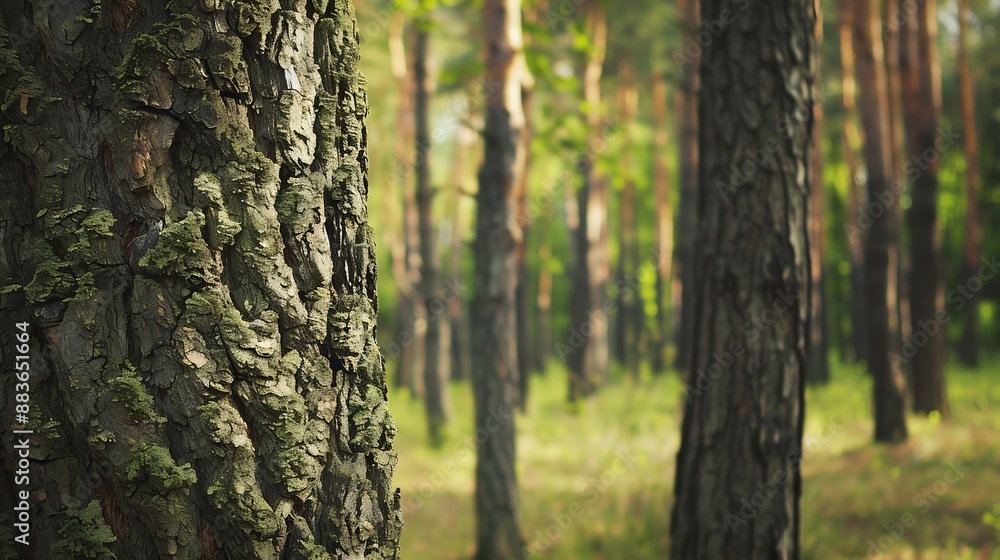 Pine trunk tree in foreground and nature forest woods in background Concept of nature and life National park High tree natural Scenic forest Spring season : Generative AI Pine trunk tree in foreground and nature forest woods in background Concept of nature and life National park High tree natural Scenic forest Spring season : Generative AI