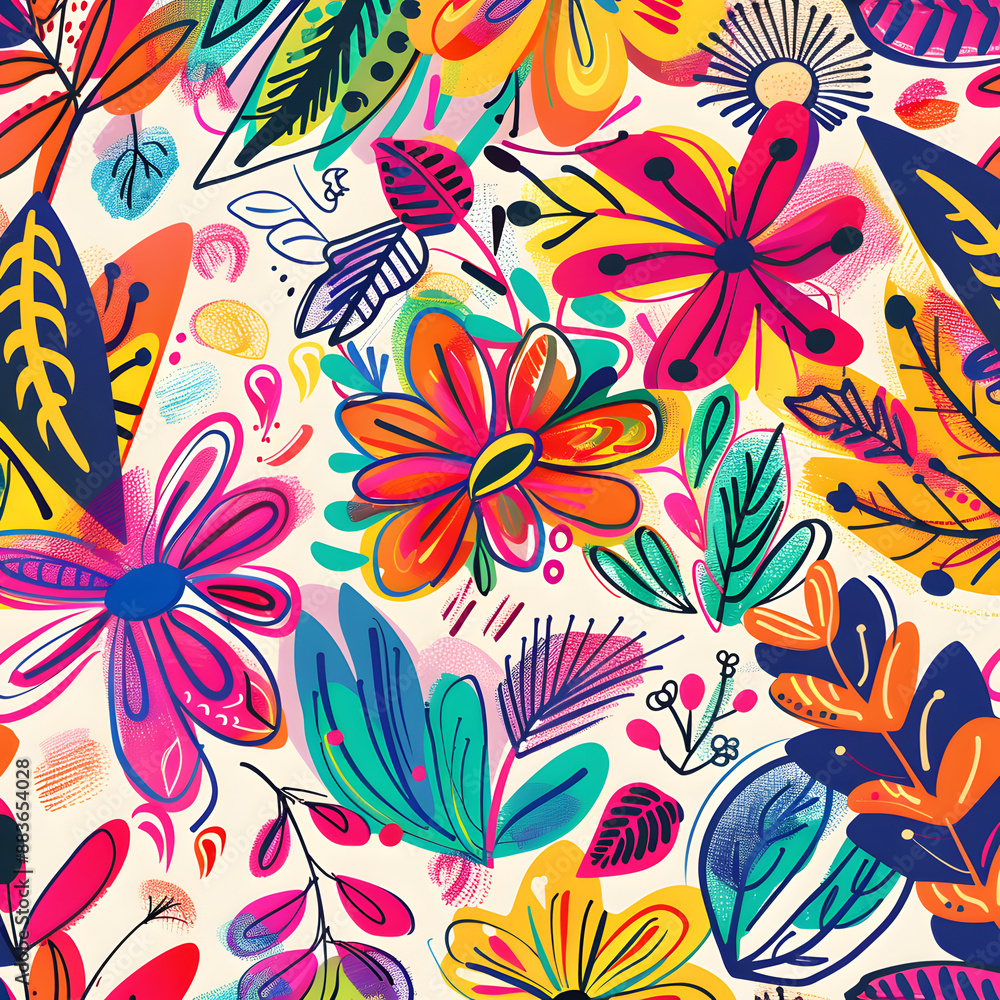 2D flower and leaf cards in various styles 2D flower and leaf cards in various styles