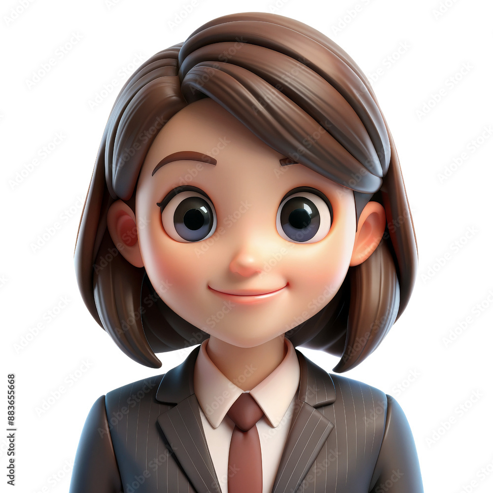 Smiling Businesswoman 3D Character in Suit, Isolated on White Background, Businesswoman, 3D Character, Business, Suit, Isolated on white background Smiling Businesswoman 3D Character in Suit, Isolated on White Background, Businesswoman, 3D Character, Business, Suit, Isolated on white background