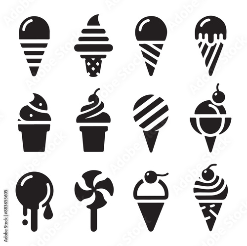 Vector Design Ice Cream Icon Style silhouette