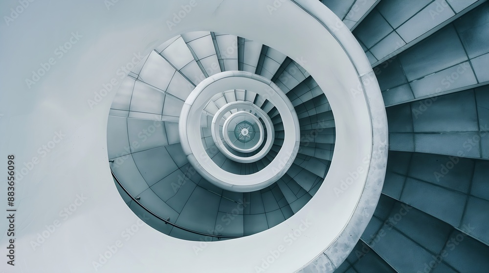 Obraz premium Spiral staircase Modern Architecture detail Abstract Background : Generative AI