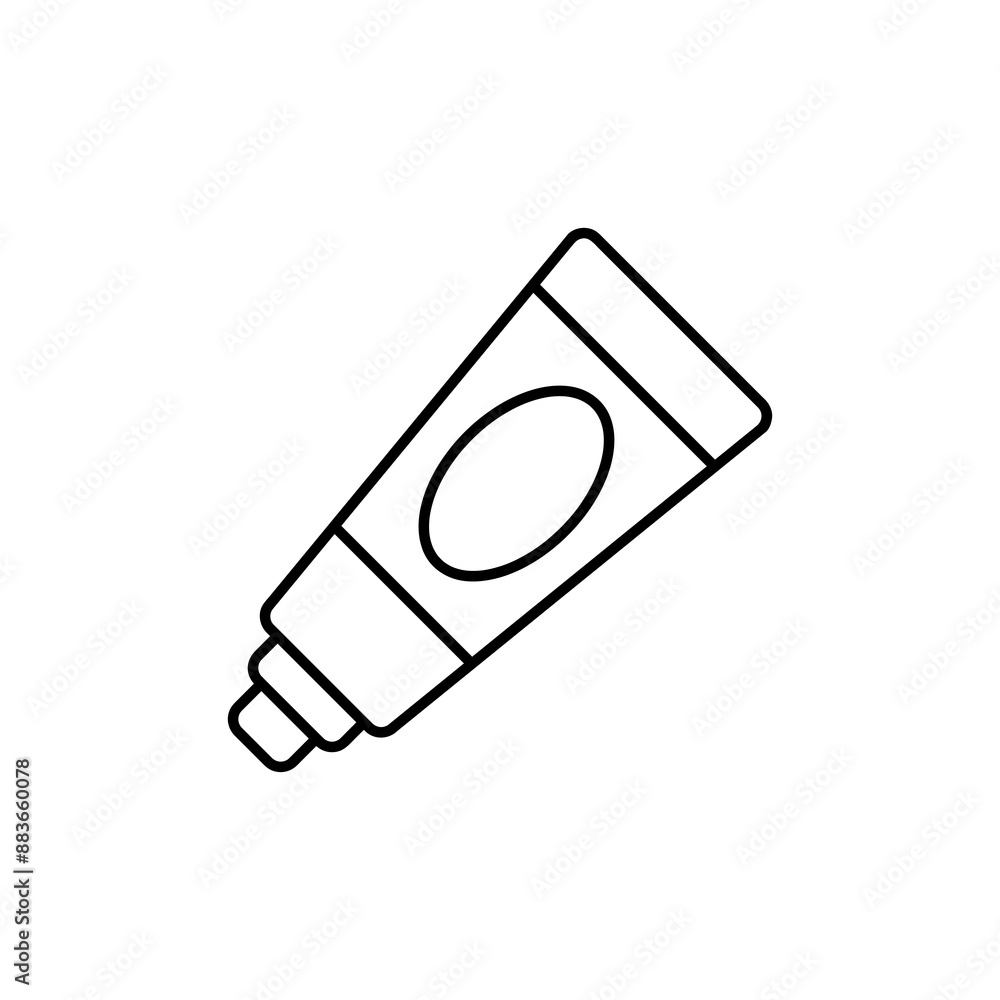 Acrylic paint tube vector icon. simple flat linear illustration on white background..eps Acrylic paint tube vector icon. simple flat linear illustration on white background..eps