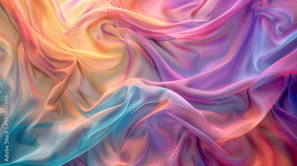 Flowing Fabric in Pastel Gradient Colors Flowing Fabric in Pastel Gradient Colors
