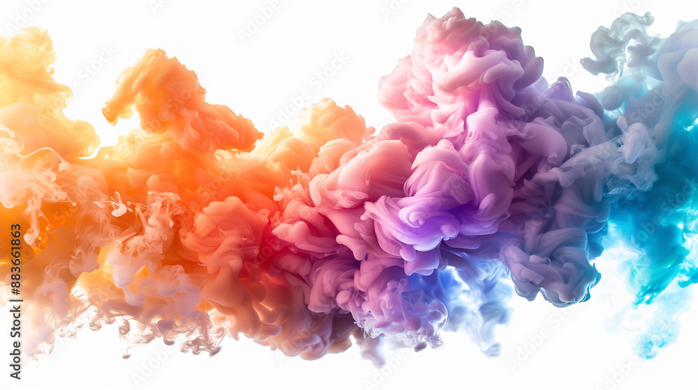 Fototapeta premium Abstract Cloud of Vibrant Colors in Motion