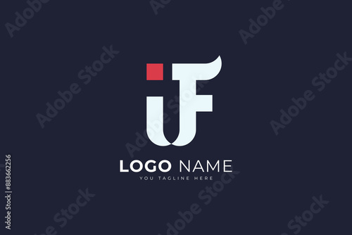 initial IF leter logo vector icon illustration design photo