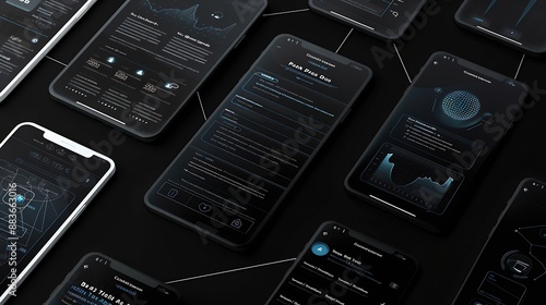 UX UI design process for modish mobile application and website  Creative prototype of wireframe for professional app developer : Generative AI