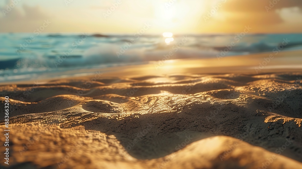 sand and beach with sunset : Generative AI sand and beach with sunset : Generative AI