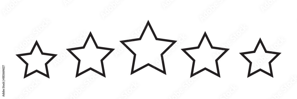Set of five star icon collection. black star symbol. Star icon collection. five-star rating icon. Vector Illustration. Set of five star icon collection. black star symbol. Star icon collection. five-star rating icon. Vector Illustration.