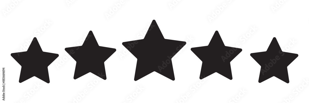 Set of five star icon collection. black star symbol. Star icon collection. five-star rating icon. Vector Illustration. Set of five star icon collection. black star symbol. Star icon collection. five-star rating icon. Vector Illustration.