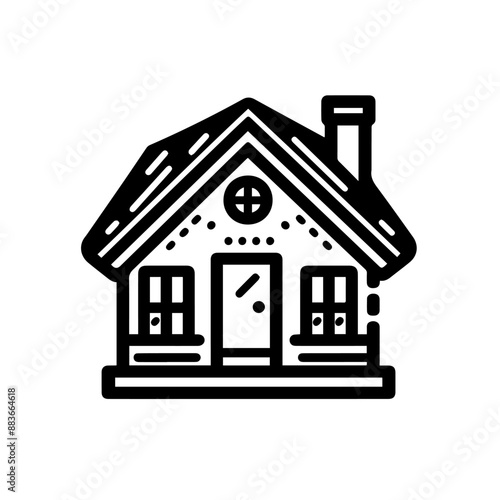 Linear architectural outline house. vector illustration.