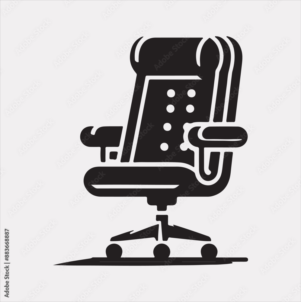 office chair Furniture silhouette vector illustration on white background office chair Furniture silhouette vector illustration on white background