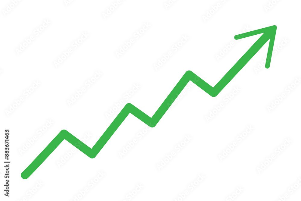 Green graph arrow icon. Growing business arrow. Upward stepping green arrow. Growth Bar green step to growth success Vector illustration. Green graph arrow icon. Growing business arrow. Upward stepping green arrow. Growth Bar green step to growth success Vector illustration.