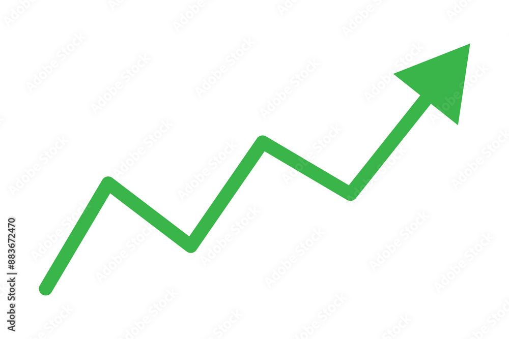 green arrow pointing up grow business financial profit graph. Vector illustration. green arrow pointing up grow business financial profit graph. Vector illustration.