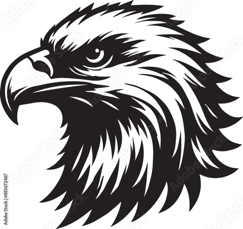 Egale head silhouette vector art