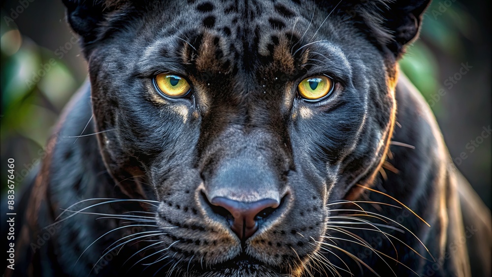 Black Panther Close-Up Golden Eyes, Digital Art, Wildlife Portrait, Panther, Big Cat, Predator, Wild Black Panther Close-Up Golden Eyes, Digital Art, Wildlife Portrait, Panther, Big Cat, Predator, Wild