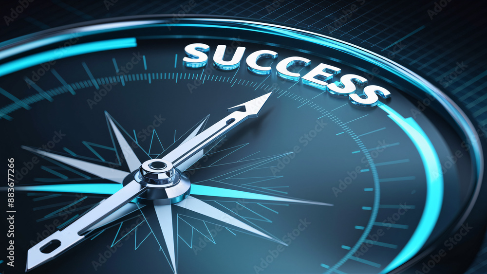 High-Tech Compass Pointing to Success: Modern Symbol of Business Growth and Strategic Investment High-Tech Compass Pointing to Success: Modern Symbol of Business Growth and Strategic Investment
