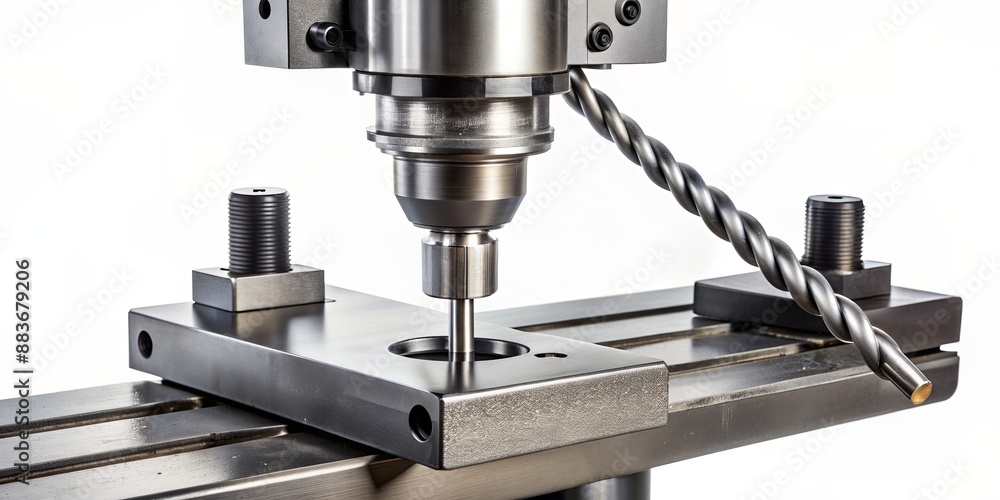 Drilling Machine with Drill Bit and Metal Plate, Drilling , Machine , Metalworking , Manufacturing Drilling Machine with Drill Bit and Metal Plate, Drilling , Machine , Metalworking , Manufacturing