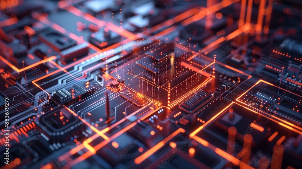 A high-resolution 3D rendering of a quantum computer, highlighting its intricate design and glowing circuits. A high-resolution 3D rendering of a quantum computer, highlighting its intricate design and glowing circuits.