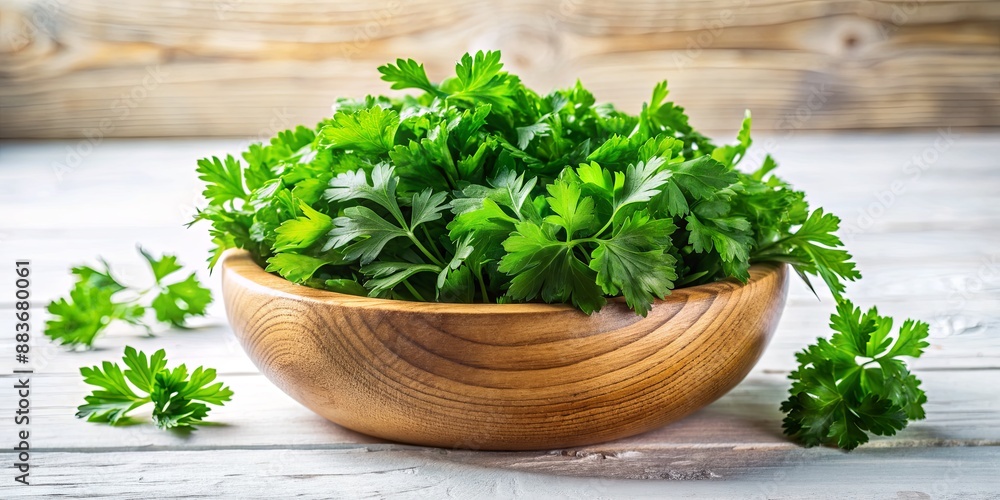 Fresh Parsley in Wooden Bowl, Green Herb, Cooking Ingredient, Food Photography, Healthy Eating Fresh Parsley in Wooden Bowl, Green Herb, Cooking Ingredient, Food Photography, Healthy Eating