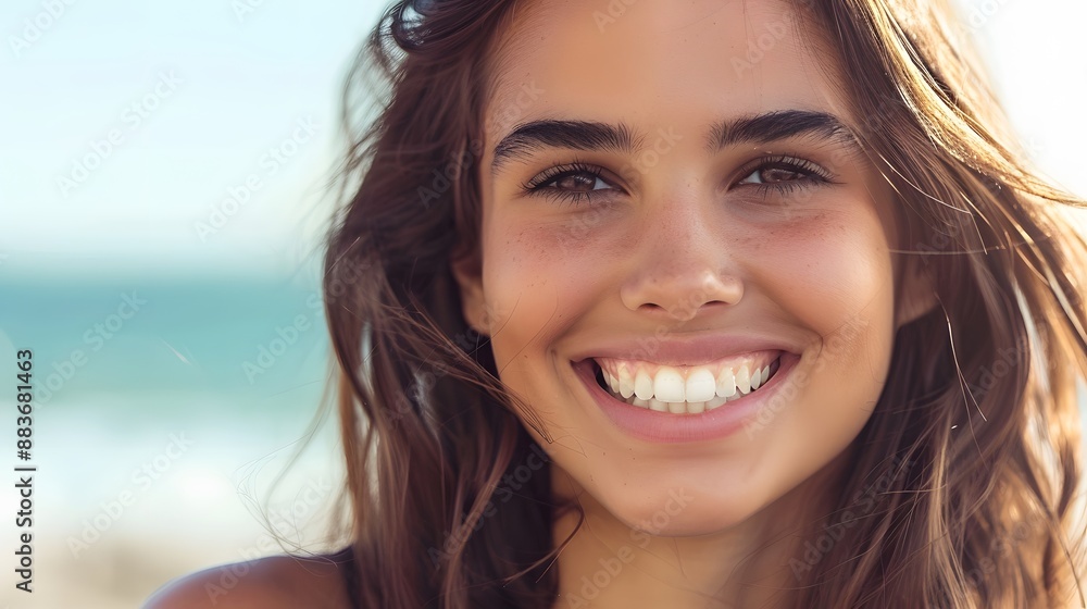 Big bright white smile headshot with a beautiful brunette woman sincere happy cheerful positive expression. Big bright white smile headshot with a beautiful brunette woman sincere happy cheerful positive expression.