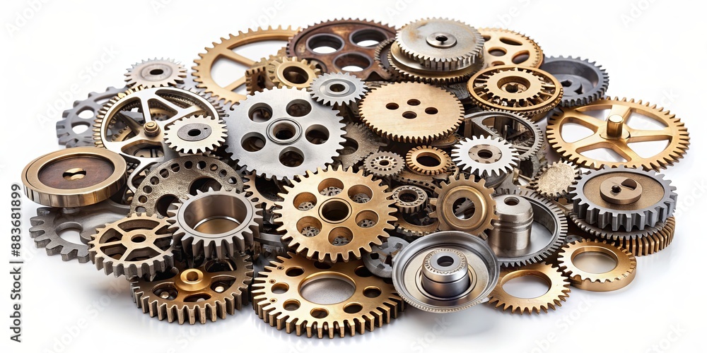 Interlocking Gears - Gold, Silver, and Bronze Mechanical Cogs, Teamwork, Innovation, Industry, Cogwheel Interlocking Gears - Gold, Silver, and Bronze Mechanical Cogs, Teamwork, Innovation, Industry, Cogwheel