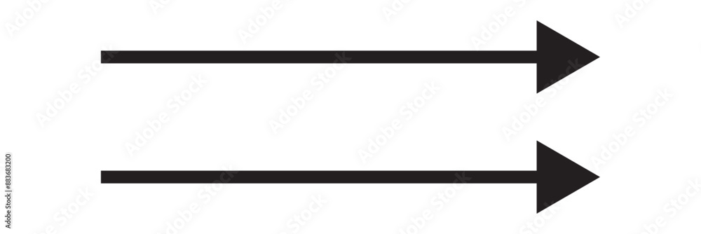 Obraz premium Black arrow two side pointing right, and left. black Arrows shape element