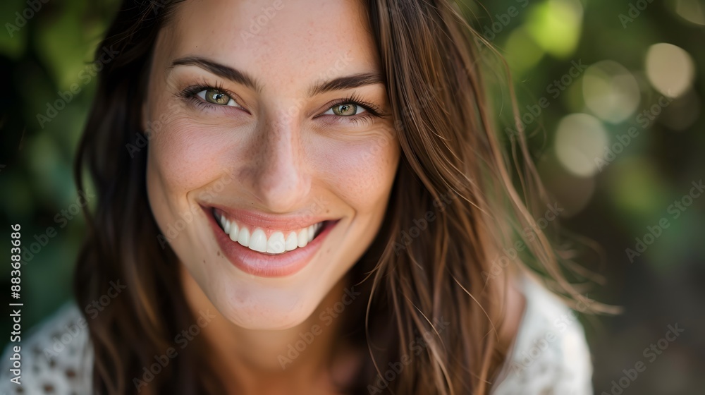 Big bright white smile headshot with a beautiful brunette woman sincere happy cheerful positive expression. Big bright white smile headshot with a beautiful brunette woman sincere happy cheerful positive expression.