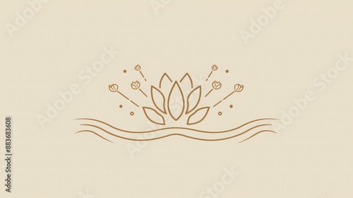 Sophisticated Logo for Luxury Spa, Featuring Elegant Typography and Serene Line Art photo