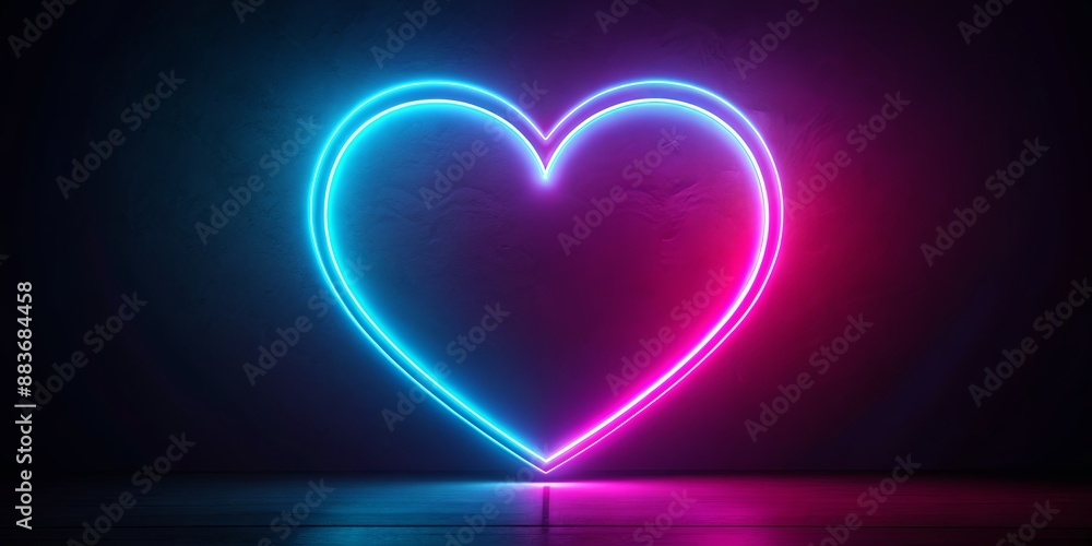 Neon Heart on Dark Concrete Floor, 3D Rendering, glowing heart, neon heart, cyberpunk, digital art Neon Heart on Dark Concrete Floor, 3D Rendering, glowing heart, neon heart, cyberpunk, digital art