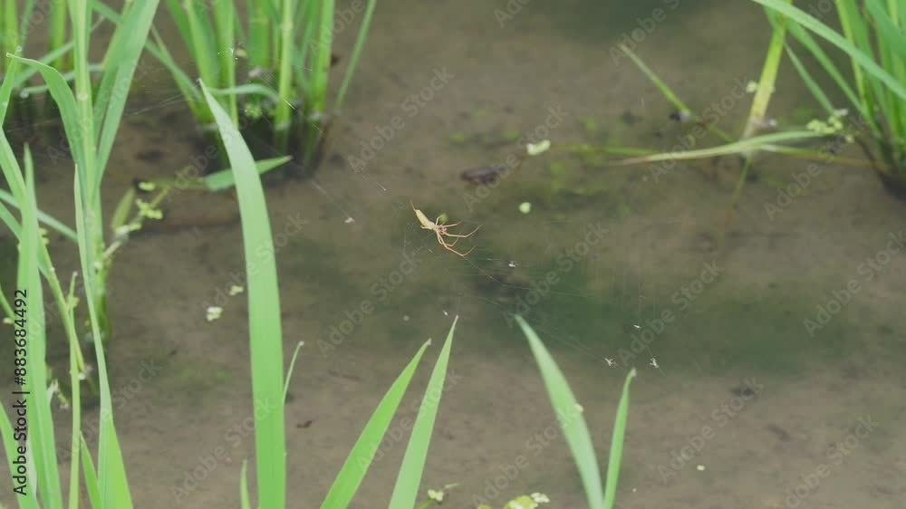 田んぼに住むアシナガグモ 田んぼに住むアシナガグモ