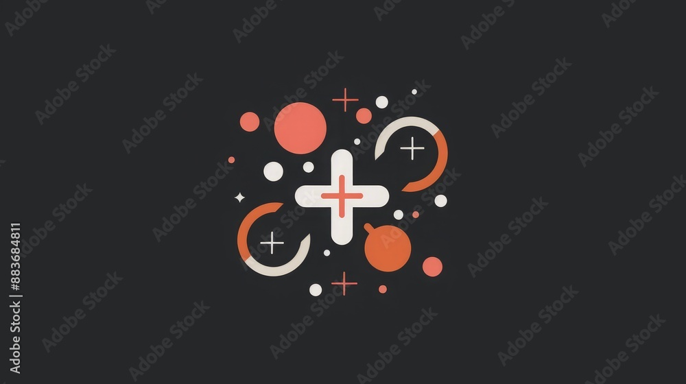 Modern Medical Clinic Logo Using Circles and Crosses to Represent Comprehensive Healthcare Modern Medical Clinic Logo Using Circles and Crosses to Represent Comprehensive Healthcare