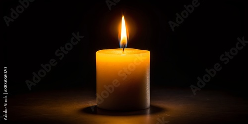 Single Candle Flame in Darkness, Dark Background, Candlelight, Hope , Light , Warmth , Glow