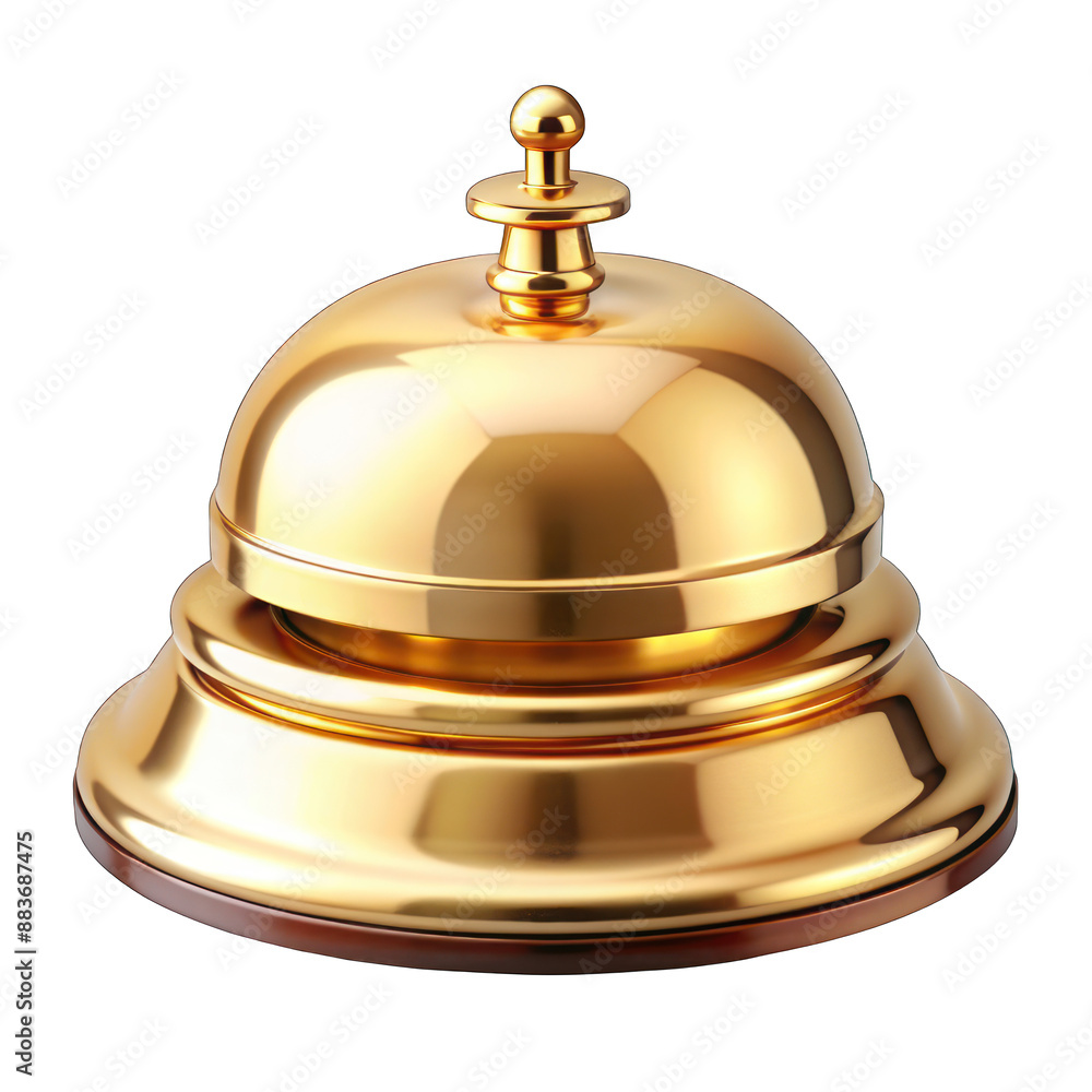 Golden service bell isolated on transparent background Golden service bell isolated on transparent background
