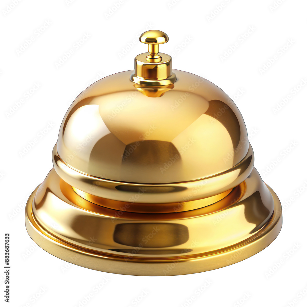 Golden service bell isolated on transparent background Golden service bell isolated on transparent background