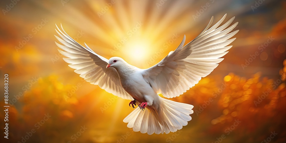 White Dove Soaring Through Golden Rays, Digital Art, Bird, Hope, Faith, Peace, Freedom White Dove Soaring Through Golden Rays, Digital Art, Bird, Hope, Faith, Peace, Freedom