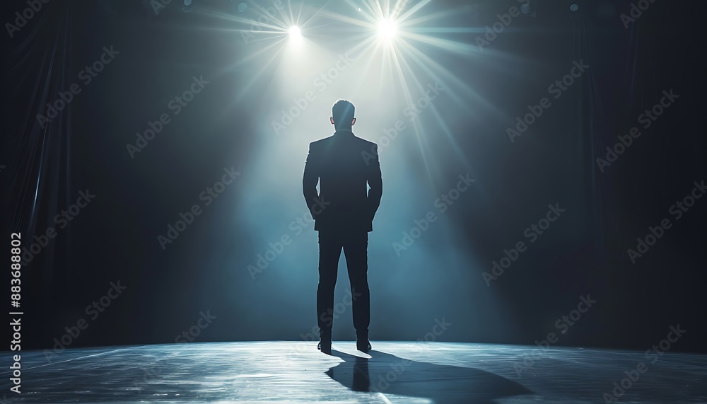Silhouette of a Man on Stage