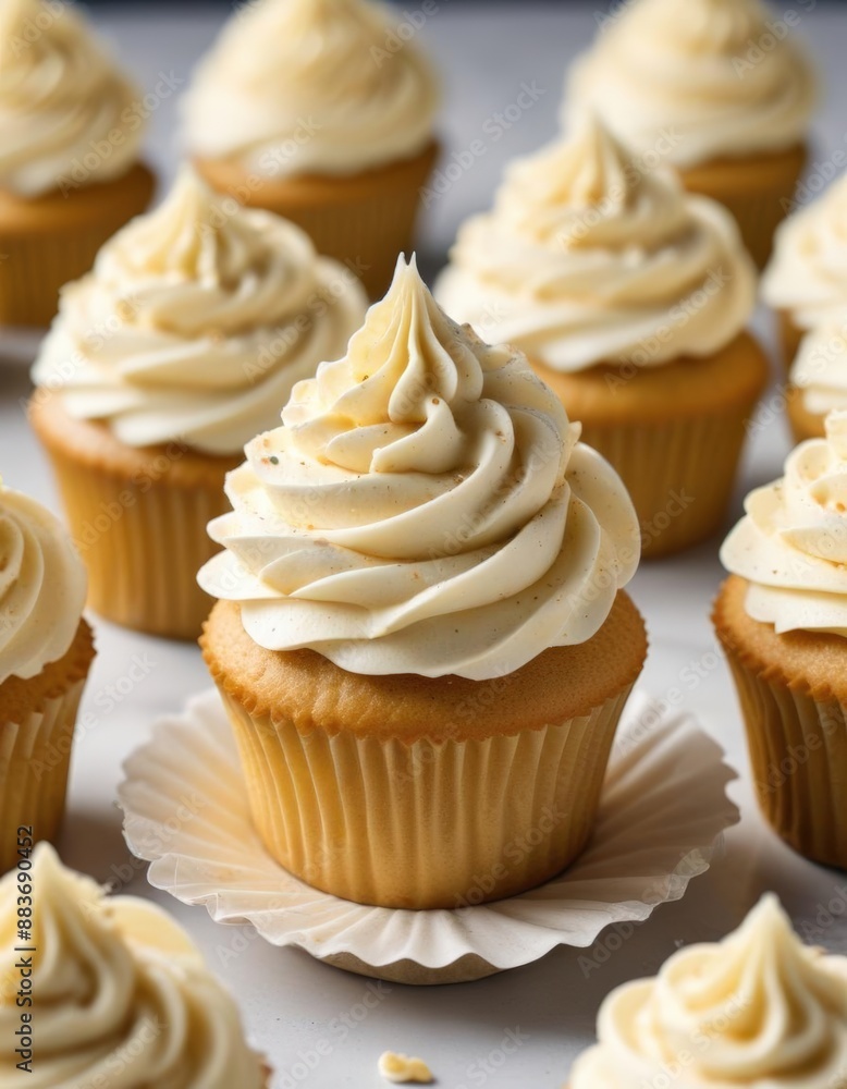 Tasty cupcakes with cream Tasty cupcakes with cream