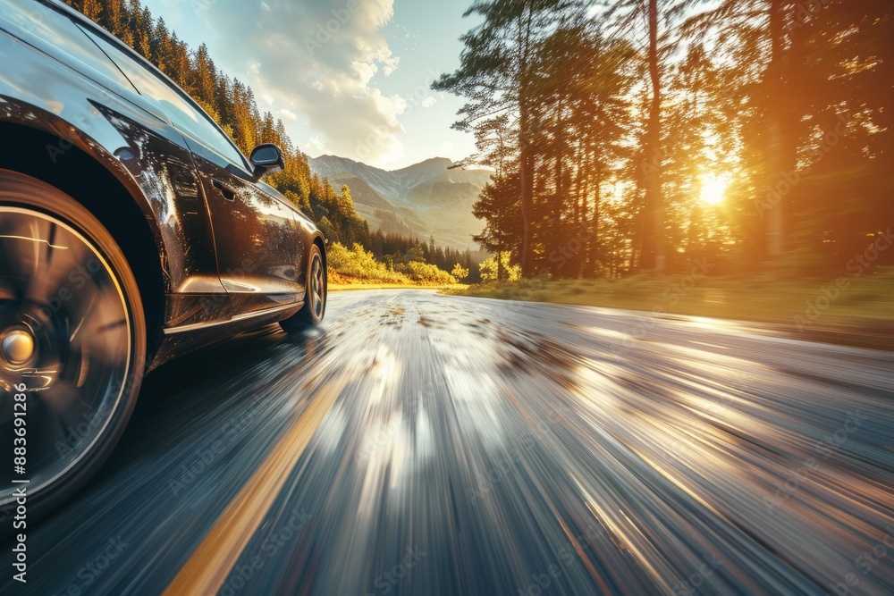 Fototapeta premium dynamic scene featuring a car