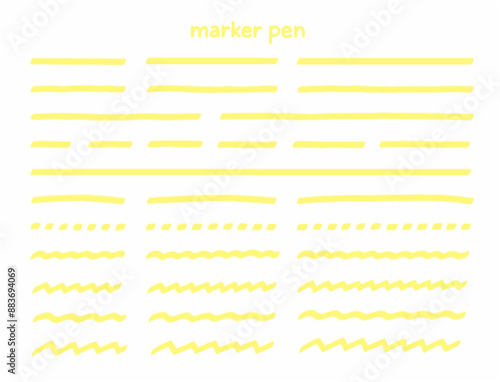 シンプルかわいい手描きラインマーカーセット
