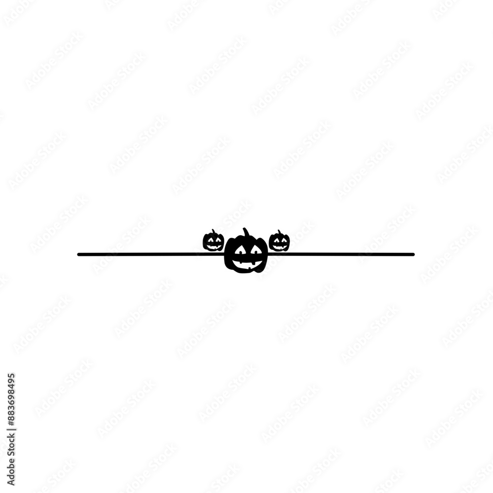 Halloween pumpkin line border Halloween pumpkin line border
