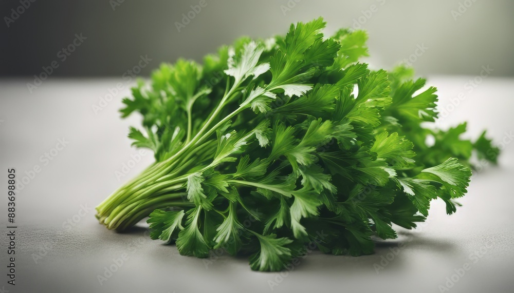 Bunch of fresh green parsley isolated on white
