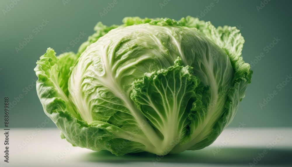 Fresh green cabbage and chopped part isolated Fresh green cabbage and chopped part isolated