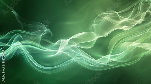 green wallpaper with beautiful smoke waves.